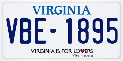 VA license plate VBE1895