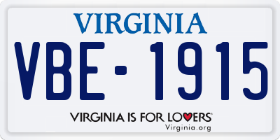 VA license plate VBE1915