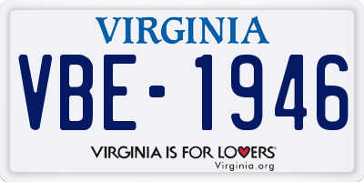 VA license plate VBE1946