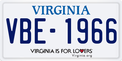 VA license plate VBE1966