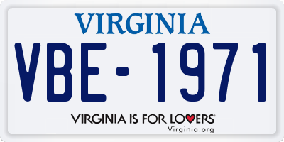 VA license plate VBE1971