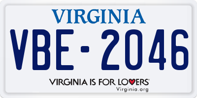 VA license plate VBE2046