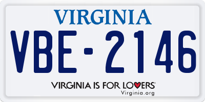 VA license plate VBE2146