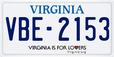 VA license plate VBE2153