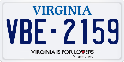VA license plate VBE2159