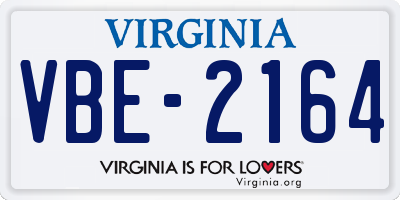 VA license plate VBE2164