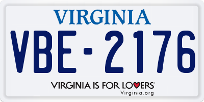 VA license plate VBE2176