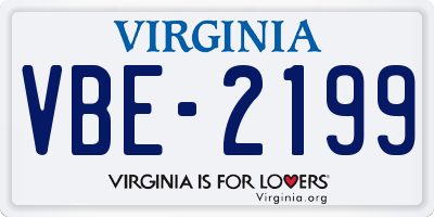 VA license plate VBE2199