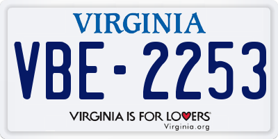 VA license plate VBE2253