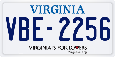 VA license plate VBE2256