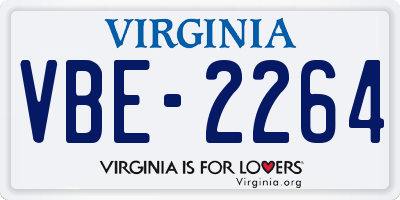VA license plate VBE2264