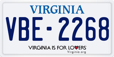 VA license plate VBE2268