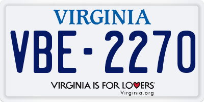 VA license plate VBE2270