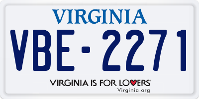 VA license plate VBE2271