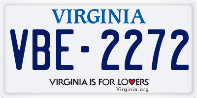 VA license plate VBE2272