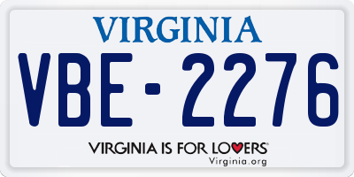 VA license plate VBE2276
