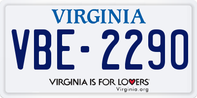 VA license plate VBE2290