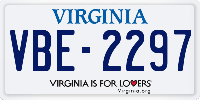 VA license plate VBE2297