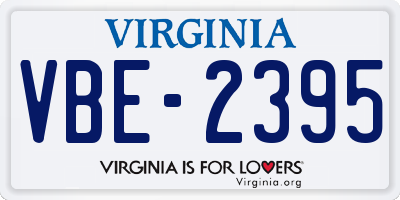 VA license plate VBE2395