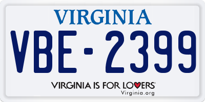 VA license plate VBE2399