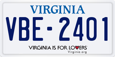 VA license plate VBE2401