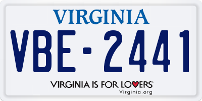 VA license plate VBE2441