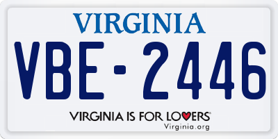 VA license plate VBE2446