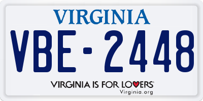 VA license plate VBE2448