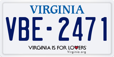 VA license plate VBE2471