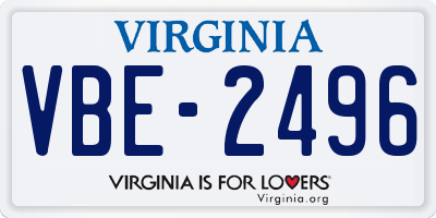 VA license plate VBE2496