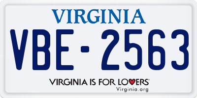 VA license plate VBE2563