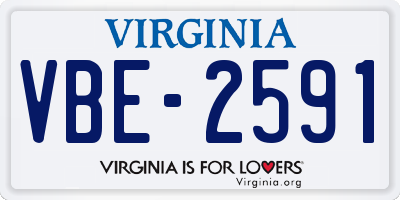 VA license plate VBE2591