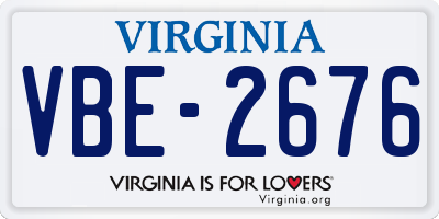 VA license plate VBE2676