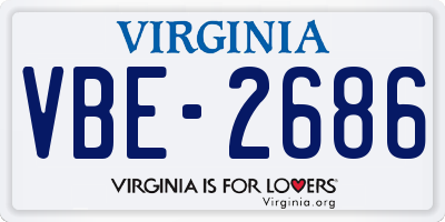 VA license plate VBE2686