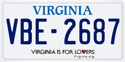 VA license plate VBE2687