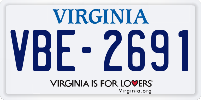 VA license plate VBE2691