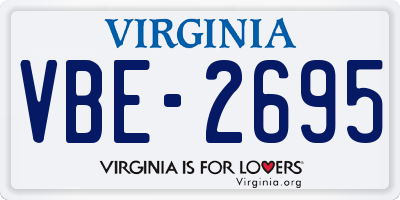 VA license plate VBE2695