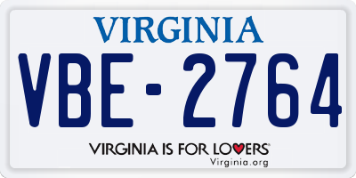 VA license plate VBE2764
