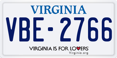 VA license plate VBE2766
