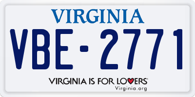 VA license plate VBE2771
