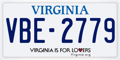 VA license plate VBE2779