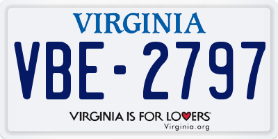 VA license plate VBE2797