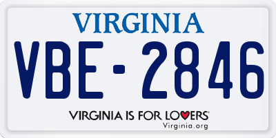 VA license plate VBE2846