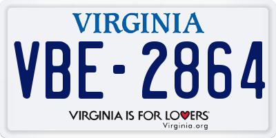 VA license plate VBE2864