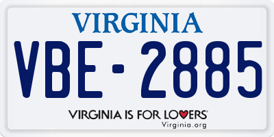 VA license plate VBE2885
