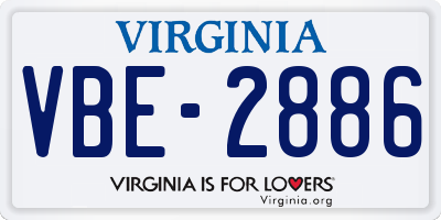 VA license plate VBE2886