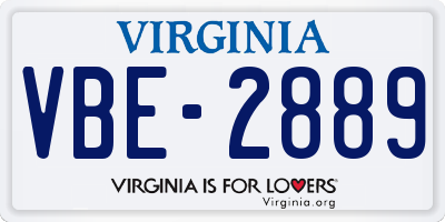 VA license plate VBE2889