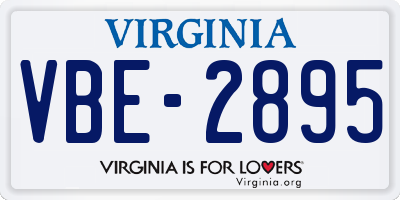 VA license plate VBE2895