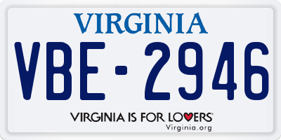 VA license plate VBE2946