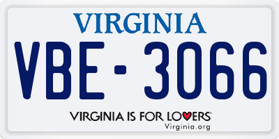 VA license plate VBE3066